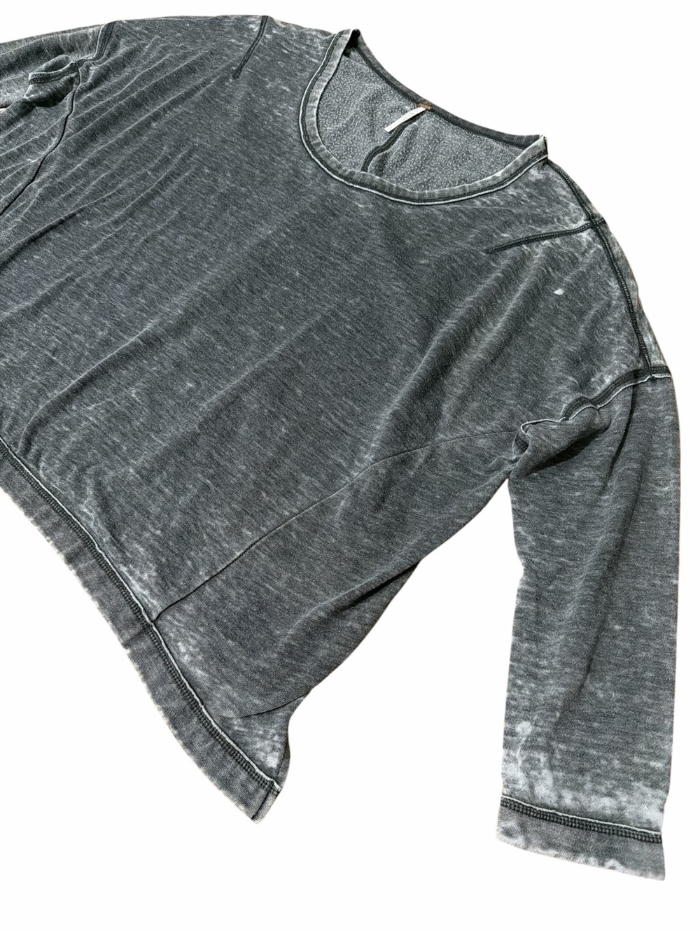 FREE PEOPLE Washed Black Crewneck Lightweight Sweatshirt